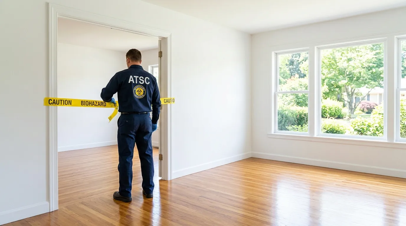 Certified biohazard cleanup crew performing Decomposition Cleanup in Alafaya